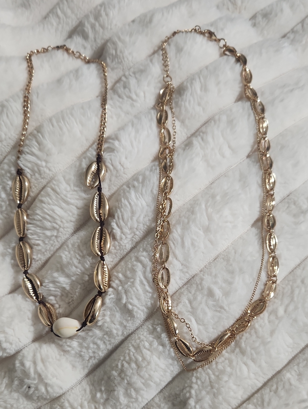 Gold Cowrie Shell Layered Necklace - Women Jewelry